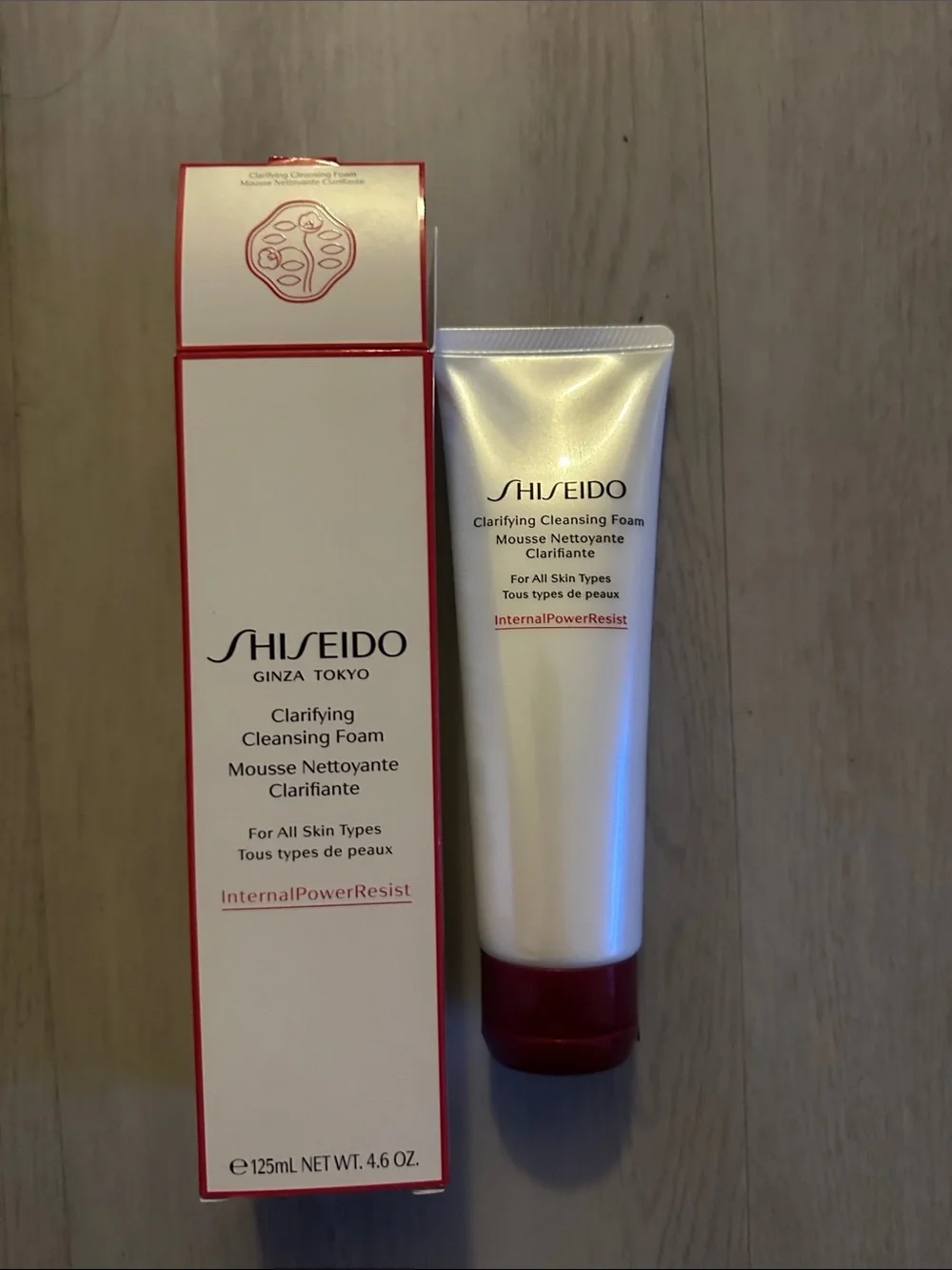 Shiseido Clarifying Cleansing Foam — White with Red Trim